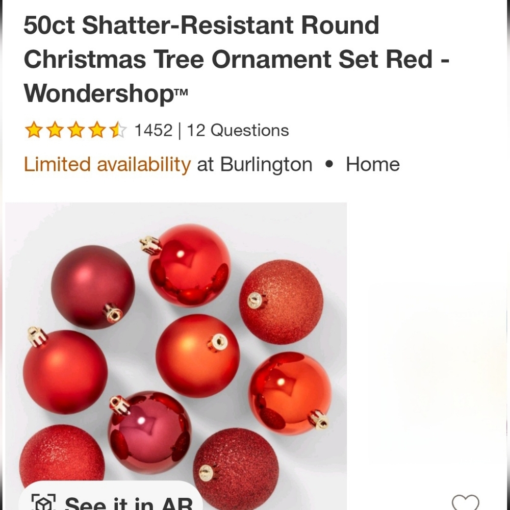 BNIB Target Wondershop 50 ct Christmas tree ornament Set